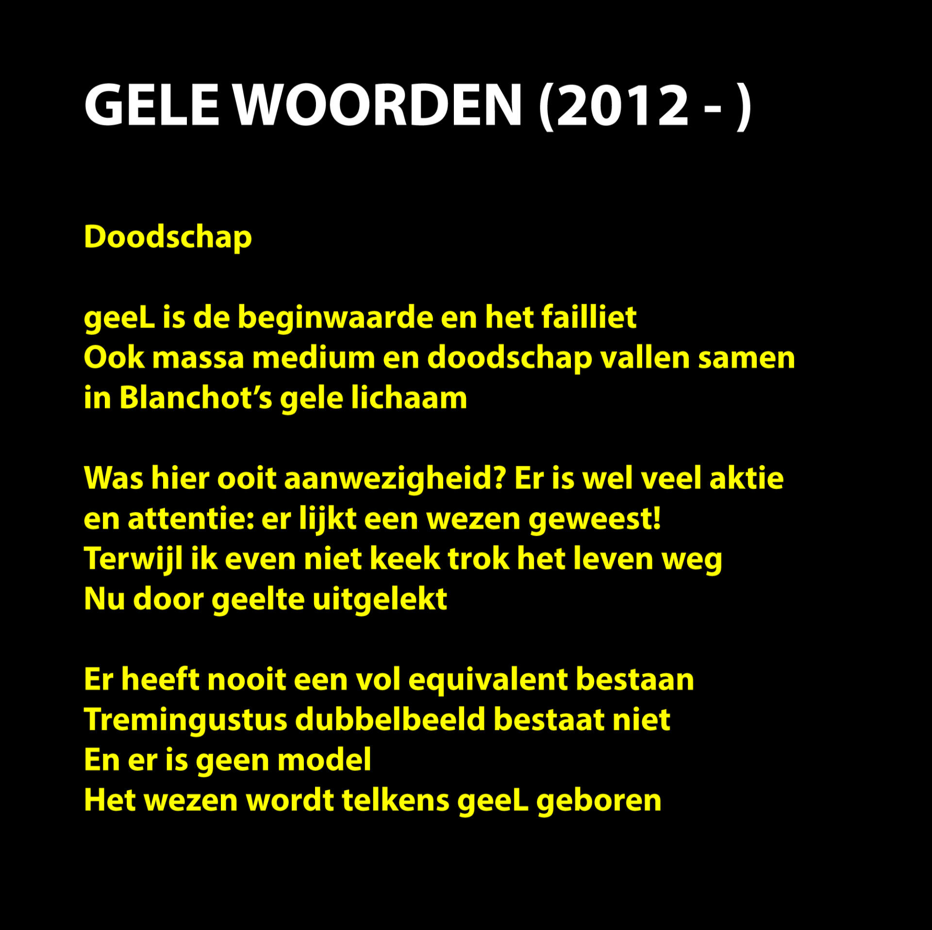 Gele gedichten